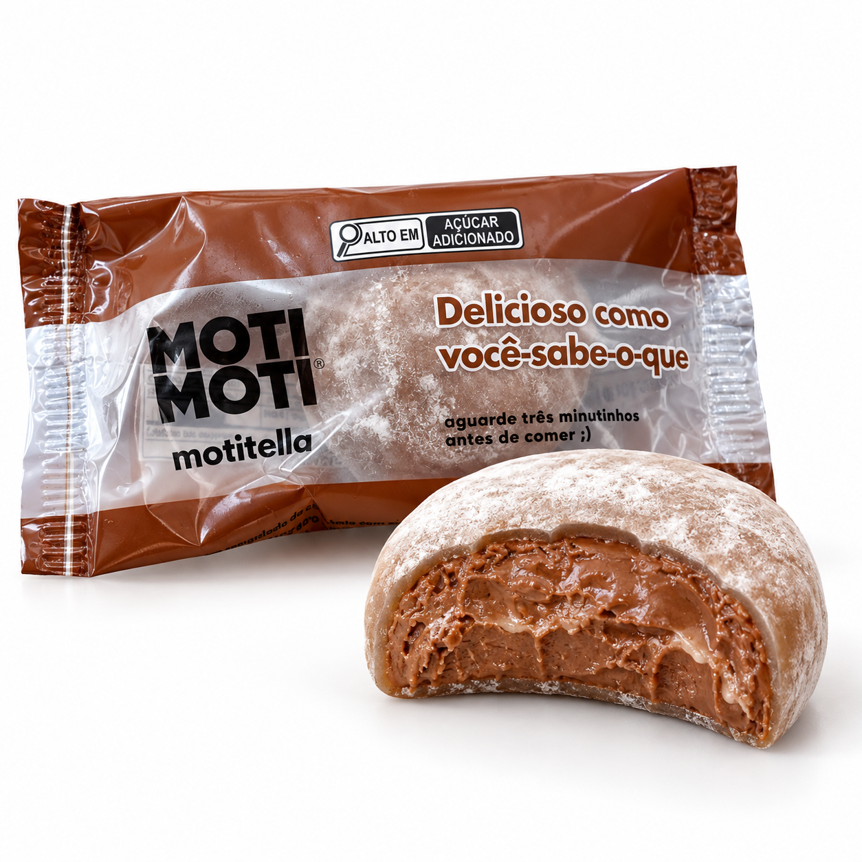 Moti Moti de chocolate com avelã — fotografia oficial Okinawa Onigiri Ya